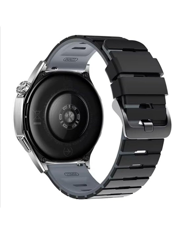 فكرة حزام سيليكون فاخر 22 مم لساعة Huawei Watch GT6 46 مم | GT6 Pro | GT5 46 مم | GT4 | GT2 GT3 46 مم | Watch 4/4 Pro | Watch 3/3 Pro | GT3 | GT3 Pro | GT Runner - Image 2
